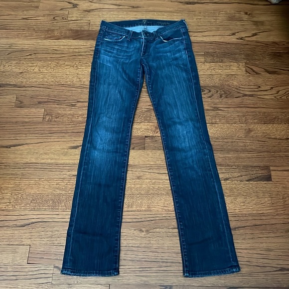Seven 7 for all mankind straight leg medium wash size 27 jeans denim u190380s - Picture 2 of 9